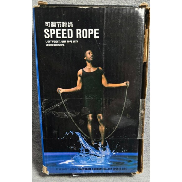 Wwelson Speed Jump Rope 360 Degree Spin Skipping Rope Adjustable Length Black - Picture 1 of 7